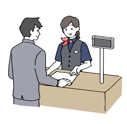 イラスト：窓口担当者の接客様子